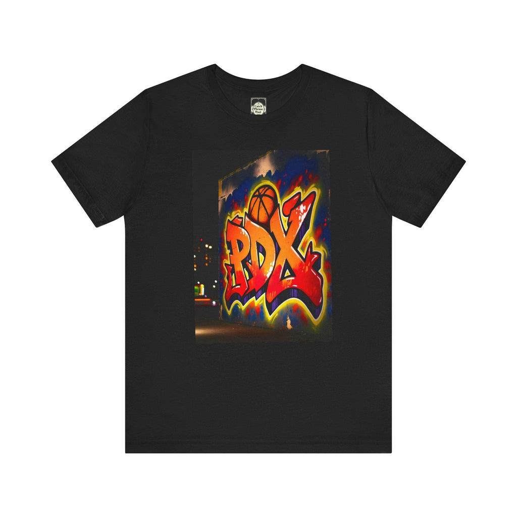 PDX Graffiti Basketball Tee, Urban Streetwear Graphic T-Shirt