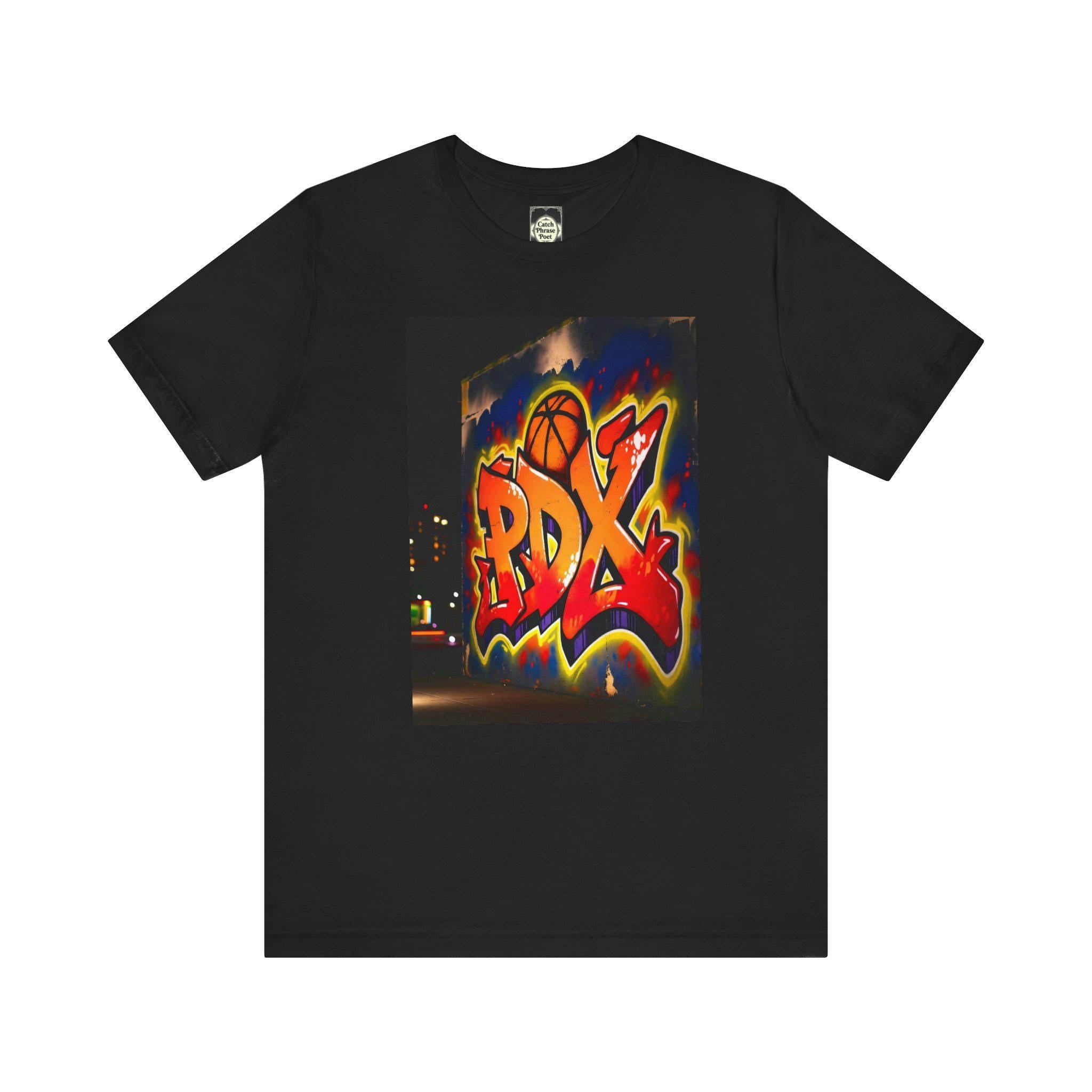 PDX Graffiti Basketball Tee, Urban Streetwear Graphic T-Shirt