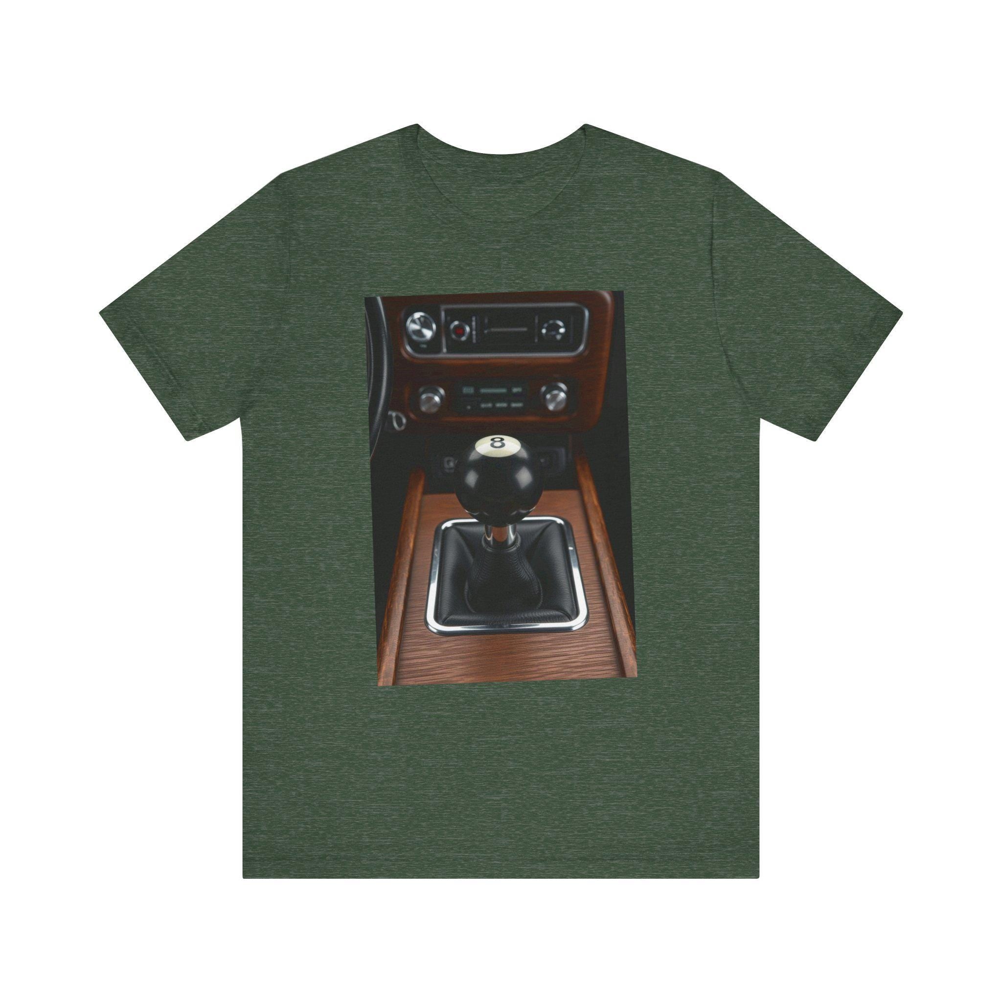 Retro Car 8-Ball Gear Shift T-Shirt: Vintage Automotive Enthusiast Tee