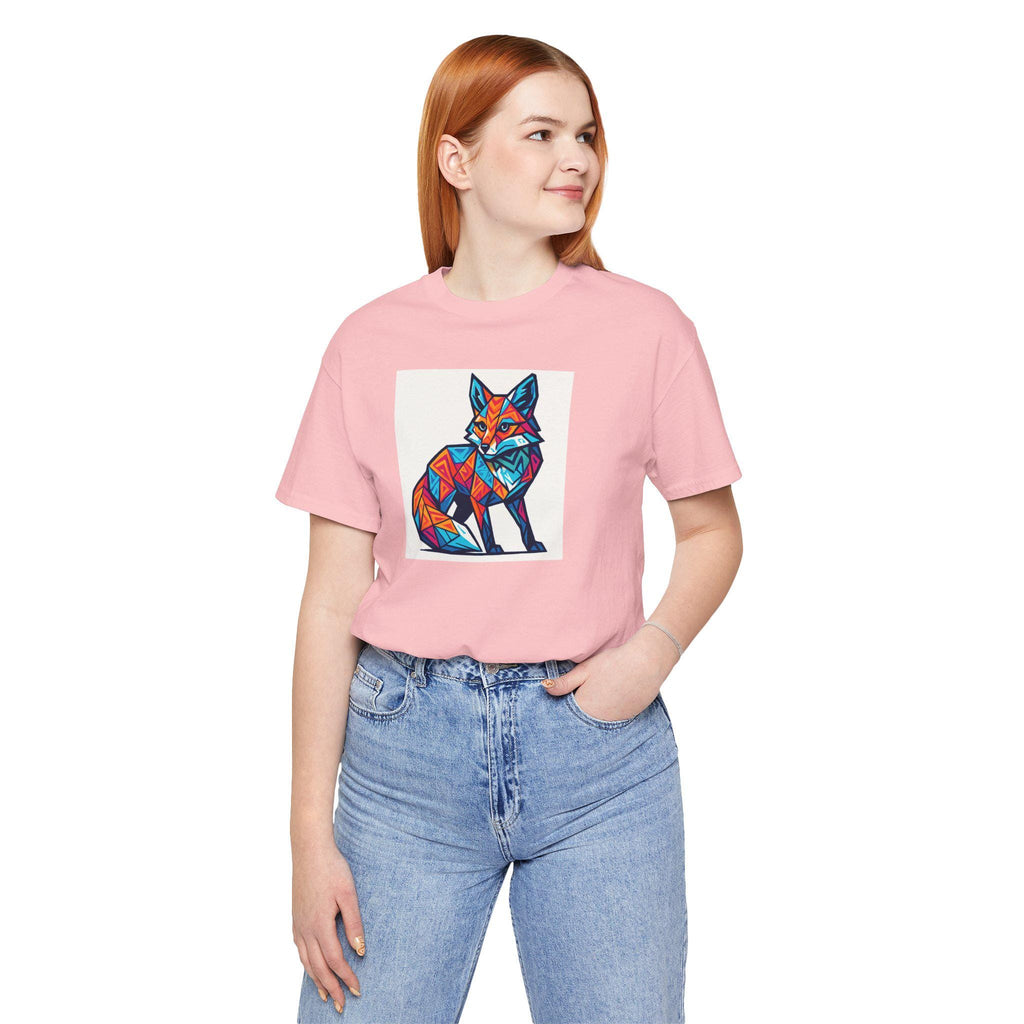 Geometric Fox Tee: Artistic Graphic Print Shirt