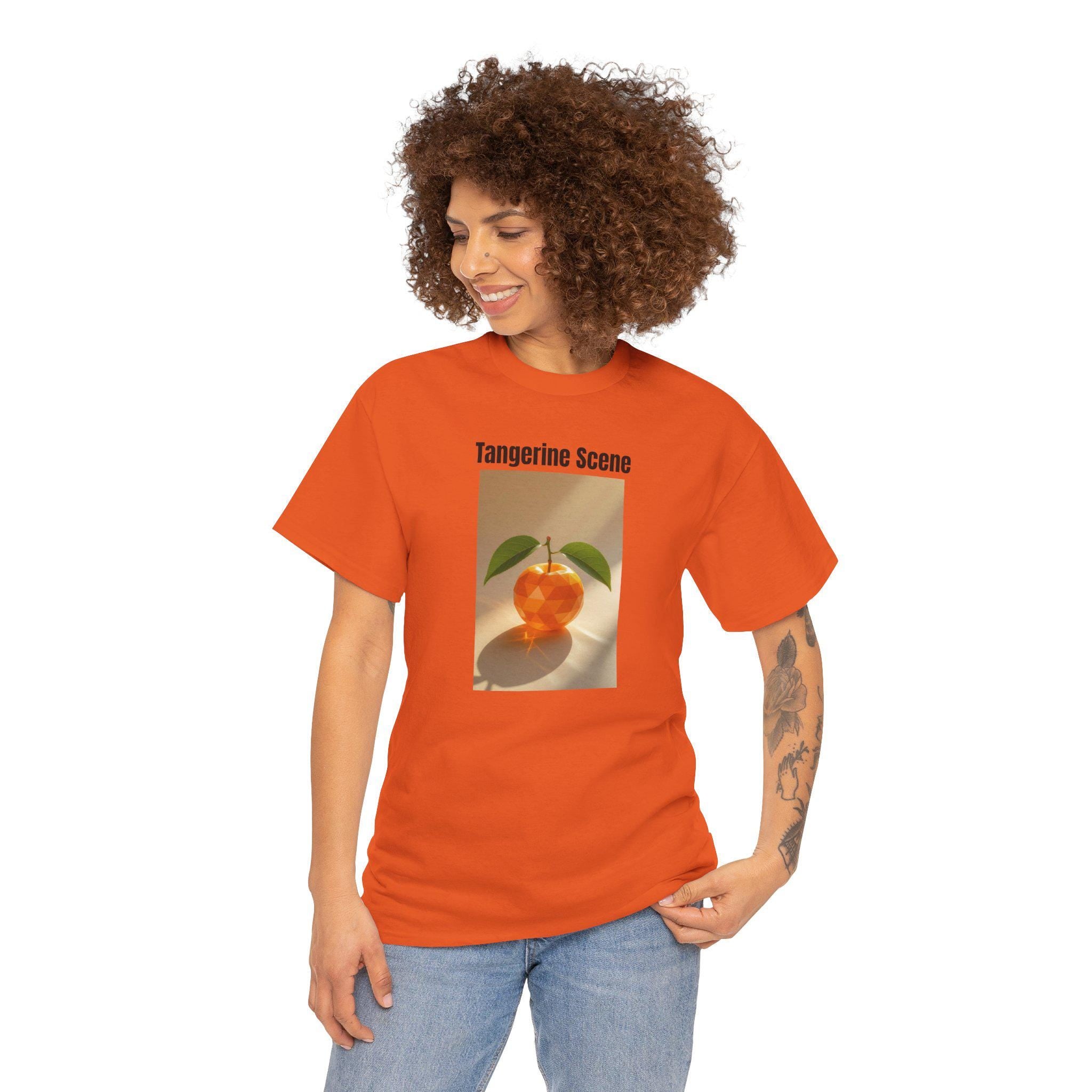 Tangerine Scene Graphic Tee - Unisex Heavy Cotton T-Shirt