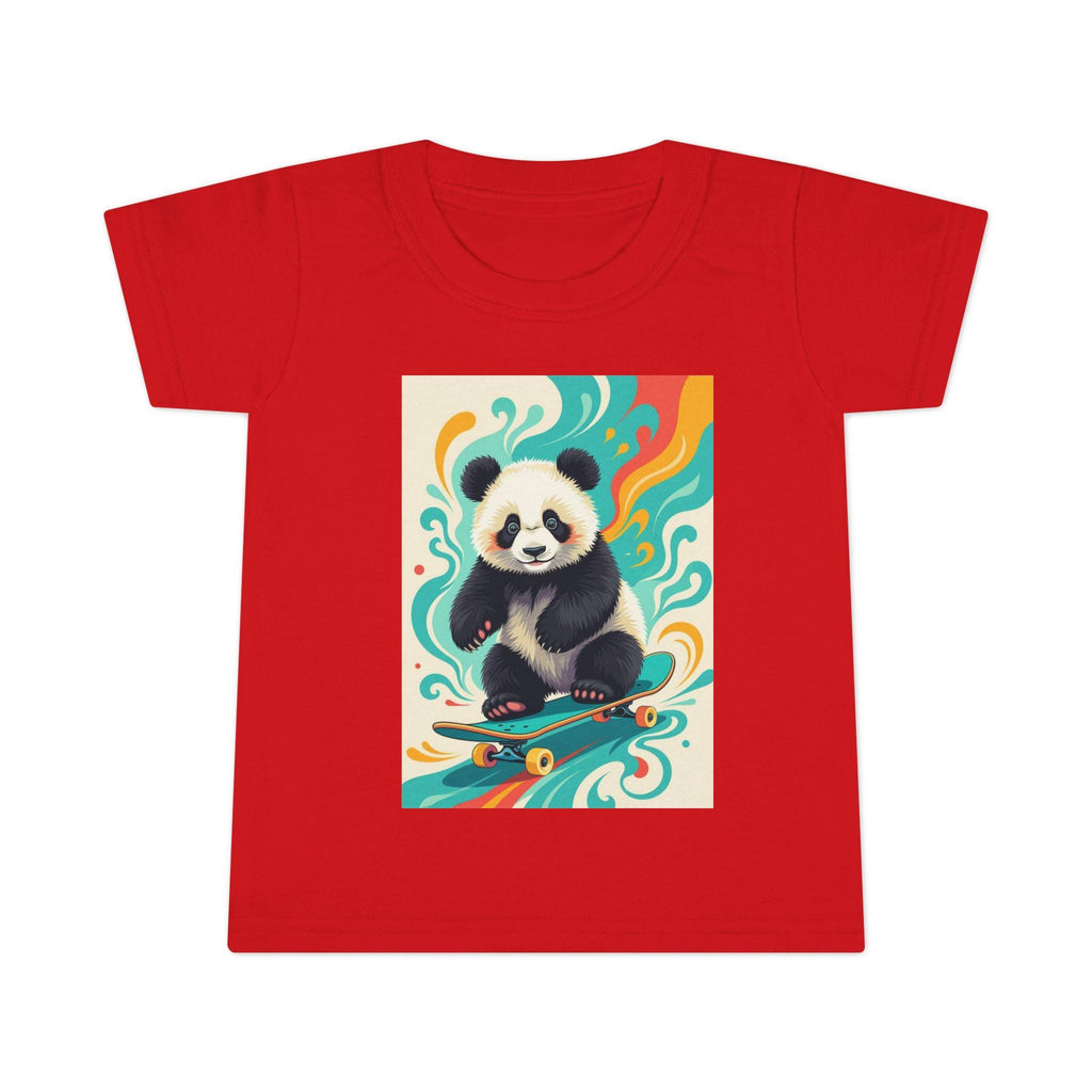 Skateboarding Panda Toddler T-Shirt, Cute Kids Shirt, Fun Gift for Toddlers, Birthday Present, Animal Tee, Playful Apparel
