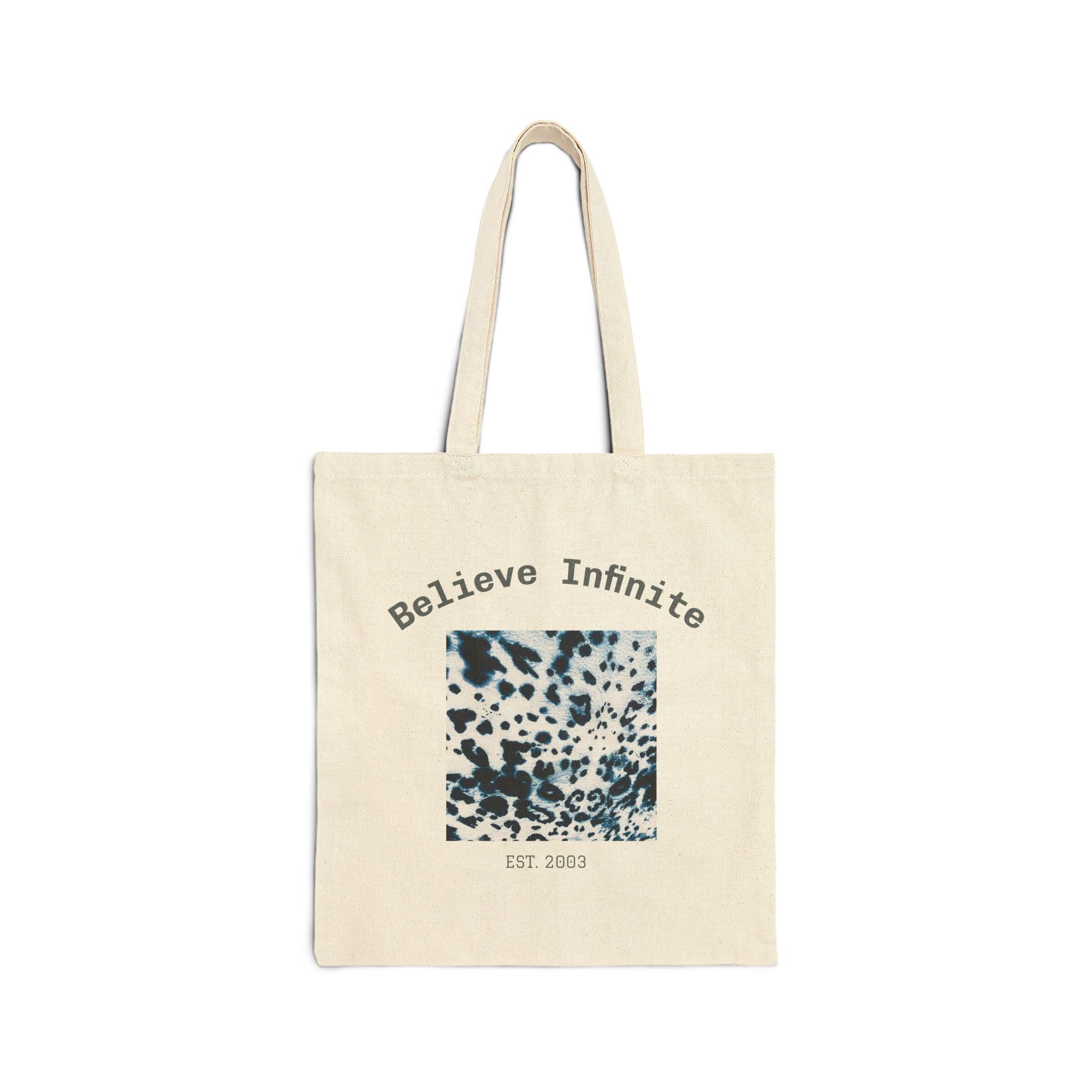 Believe Infinite Cotton Canvas Tote Bag: Eco-Friendly Reusable Shopping Bag
