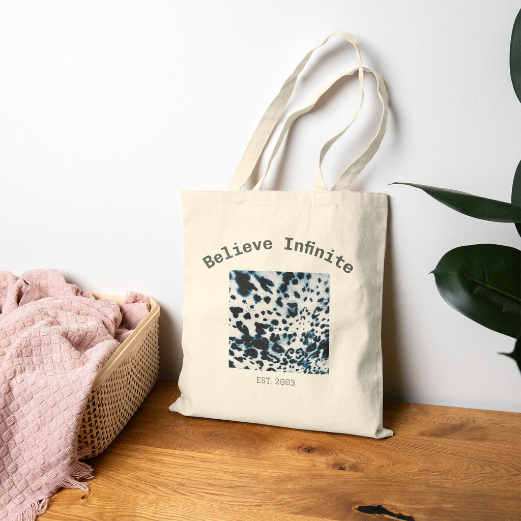 Believe Infinite Cotton Canvas Tote Bag: Eco-Friendly Reusable Shopping Bag