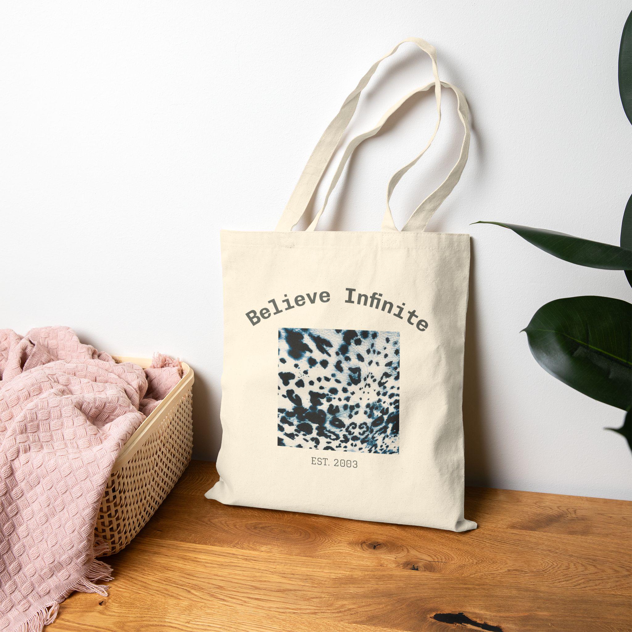 Believe Infinite Cotton Canvas Tote Bag: Eco-Friendly Reusable Shopping Bag