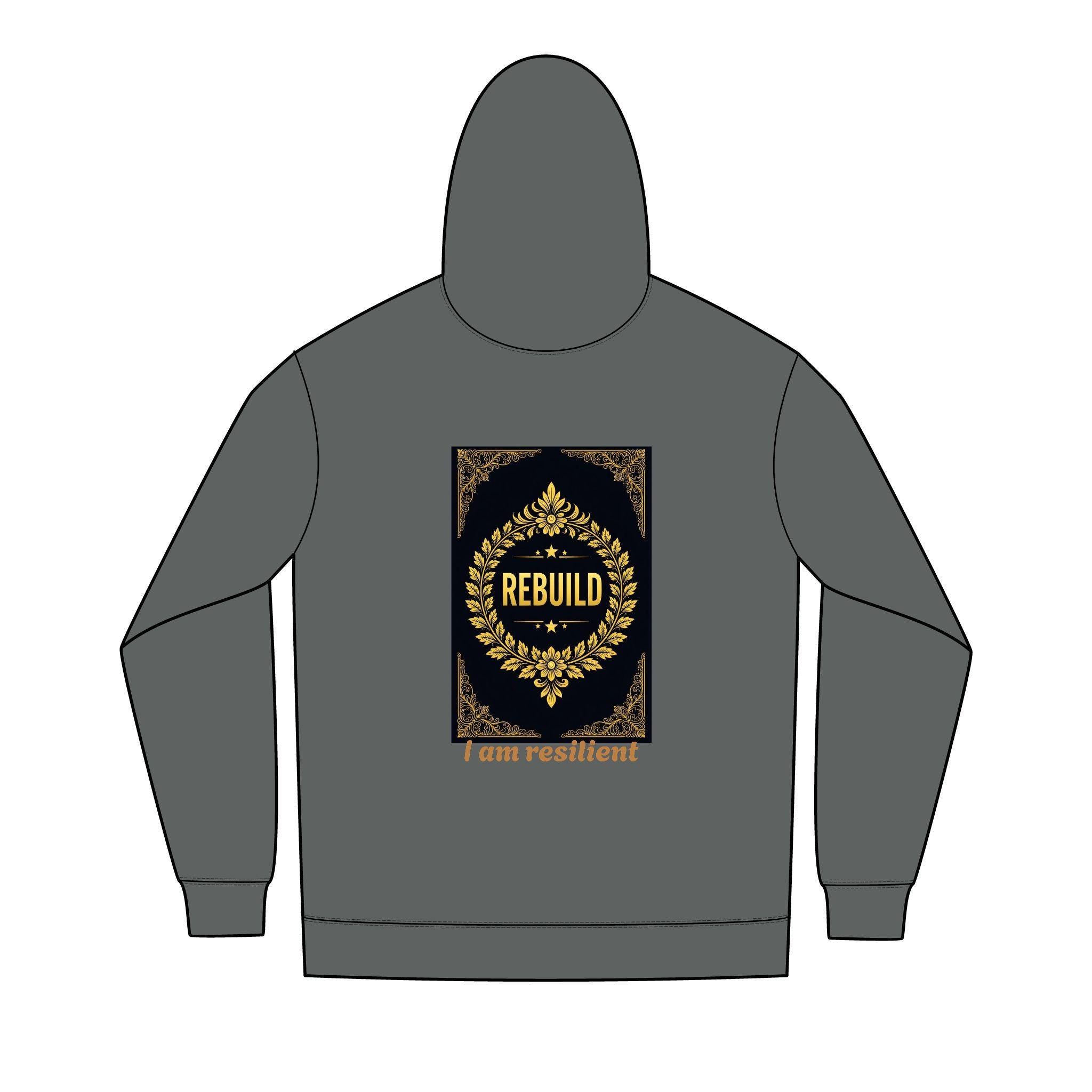 Eco-Friendly Re-Fleece Hoodie: 'Rebuild' Graphic, Full Zip
