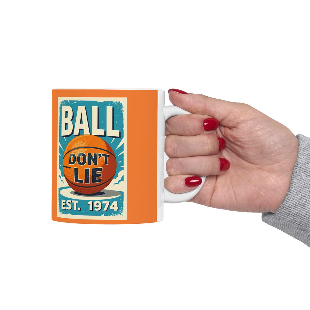 Vintage Basketball Ceramic Mug: Retro PDX Design, Sports Gift