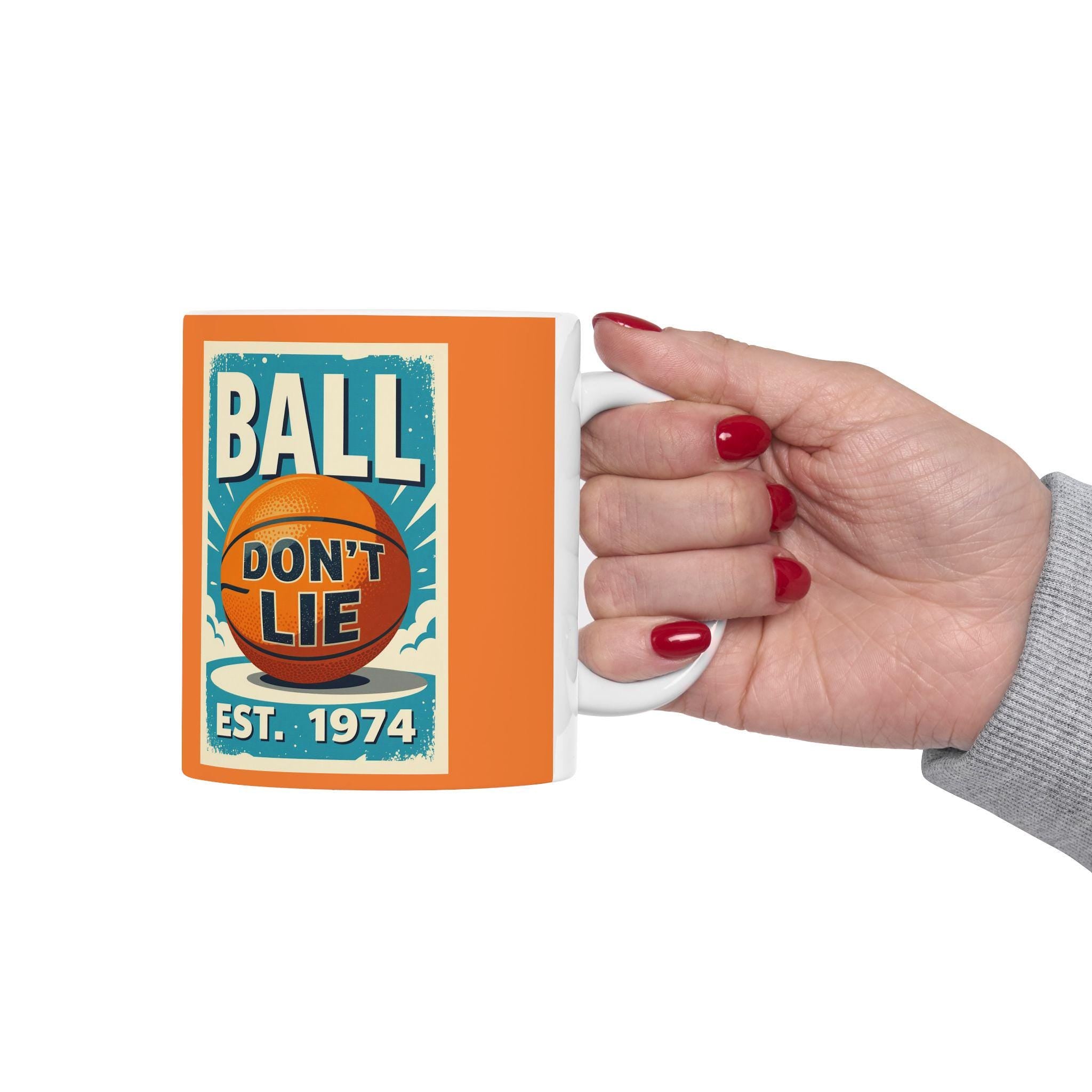 Vintage Basketball Ceramic Mug: Retro PDX Design, Sports Gift